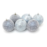 6 Piece Frosted Blue Christmas Baubles | Christmas Tree Decorations | Blue Xmas Baubles Christmas Decor Baubles - Tophatter Daily Deals