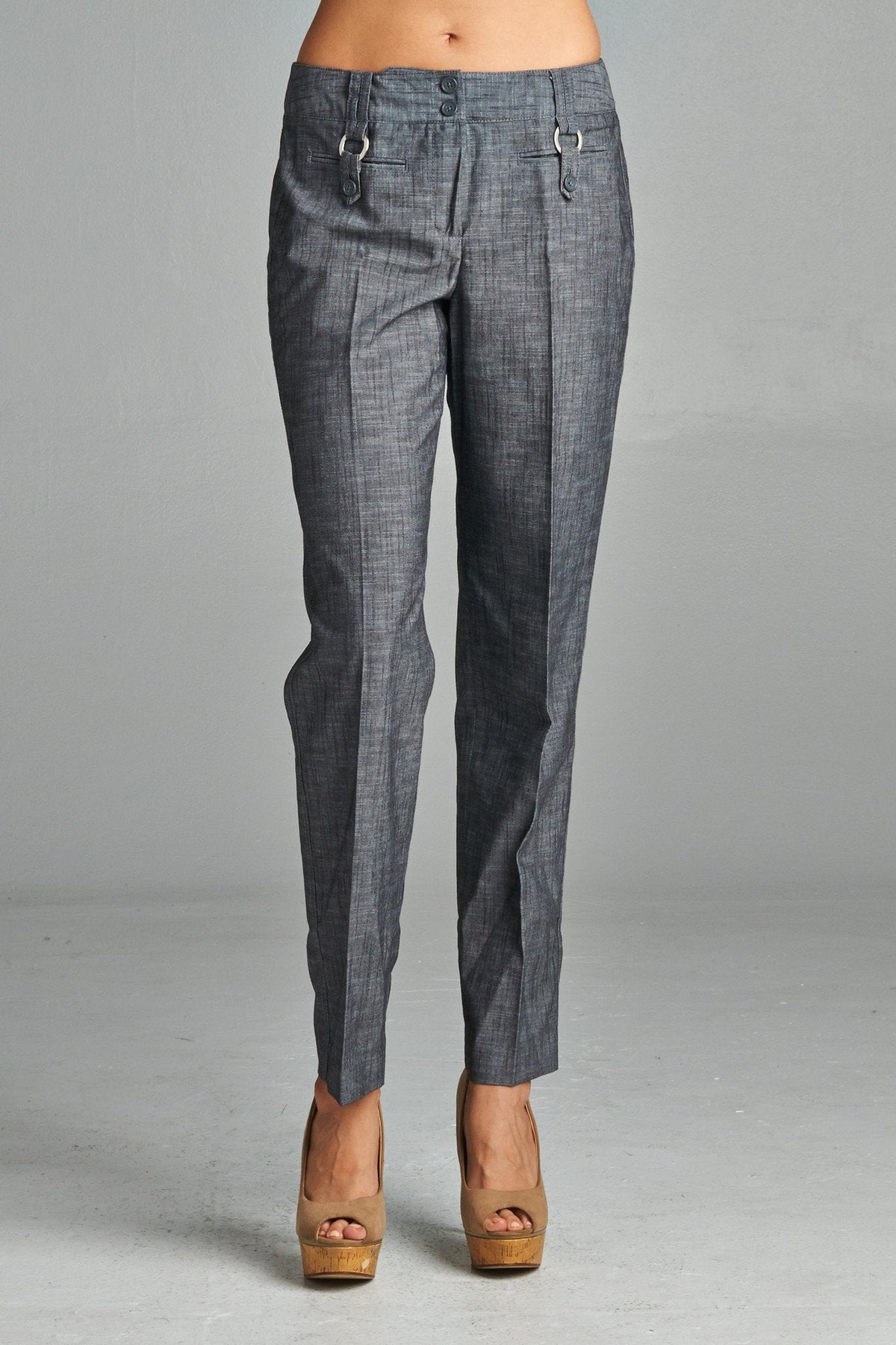 Women's Twill Crop Pants Black Pants - Tophatter Daily Deals