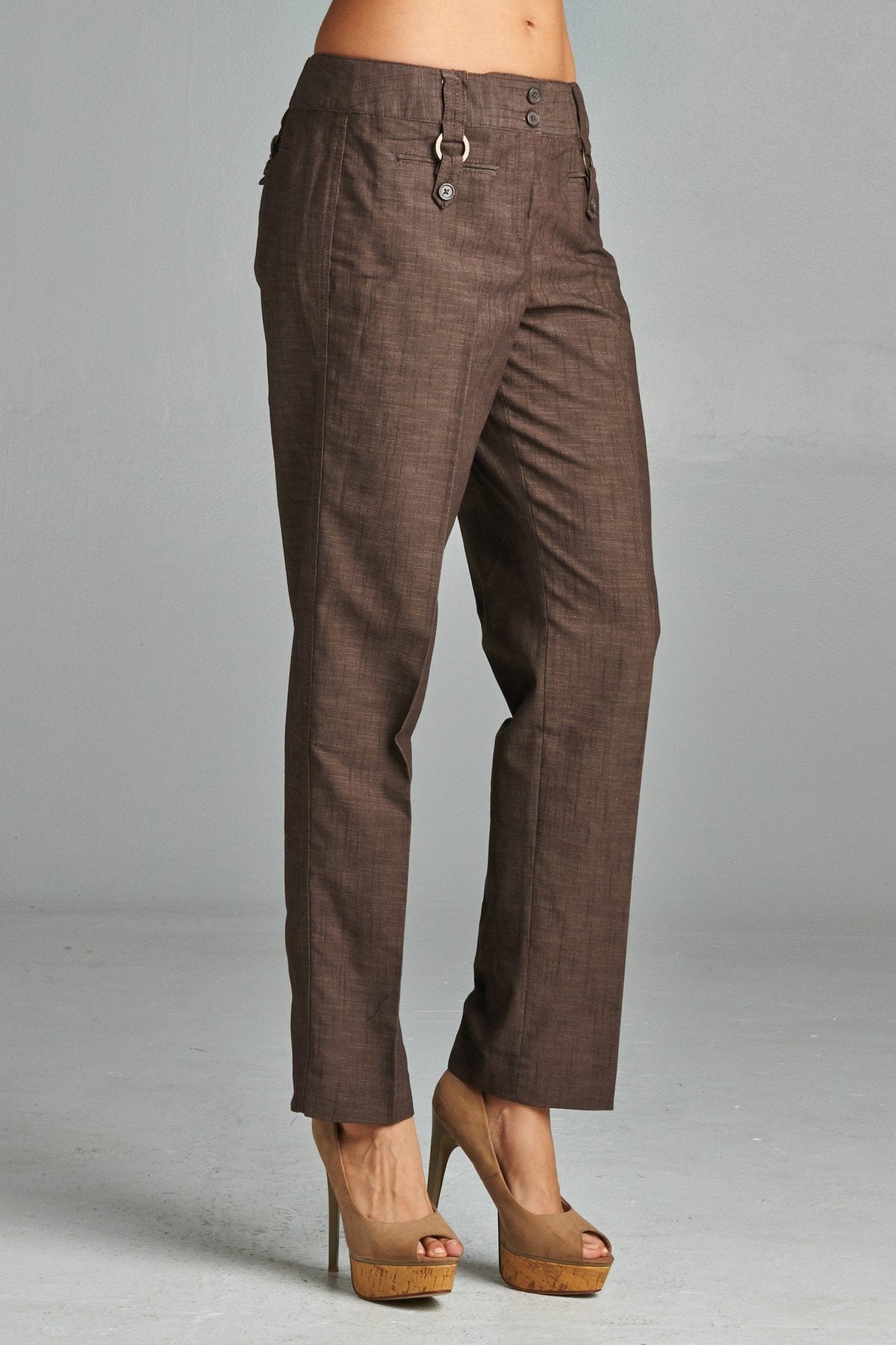 Women's Twill Crop Pants Pants - Tophatter Daily Deals