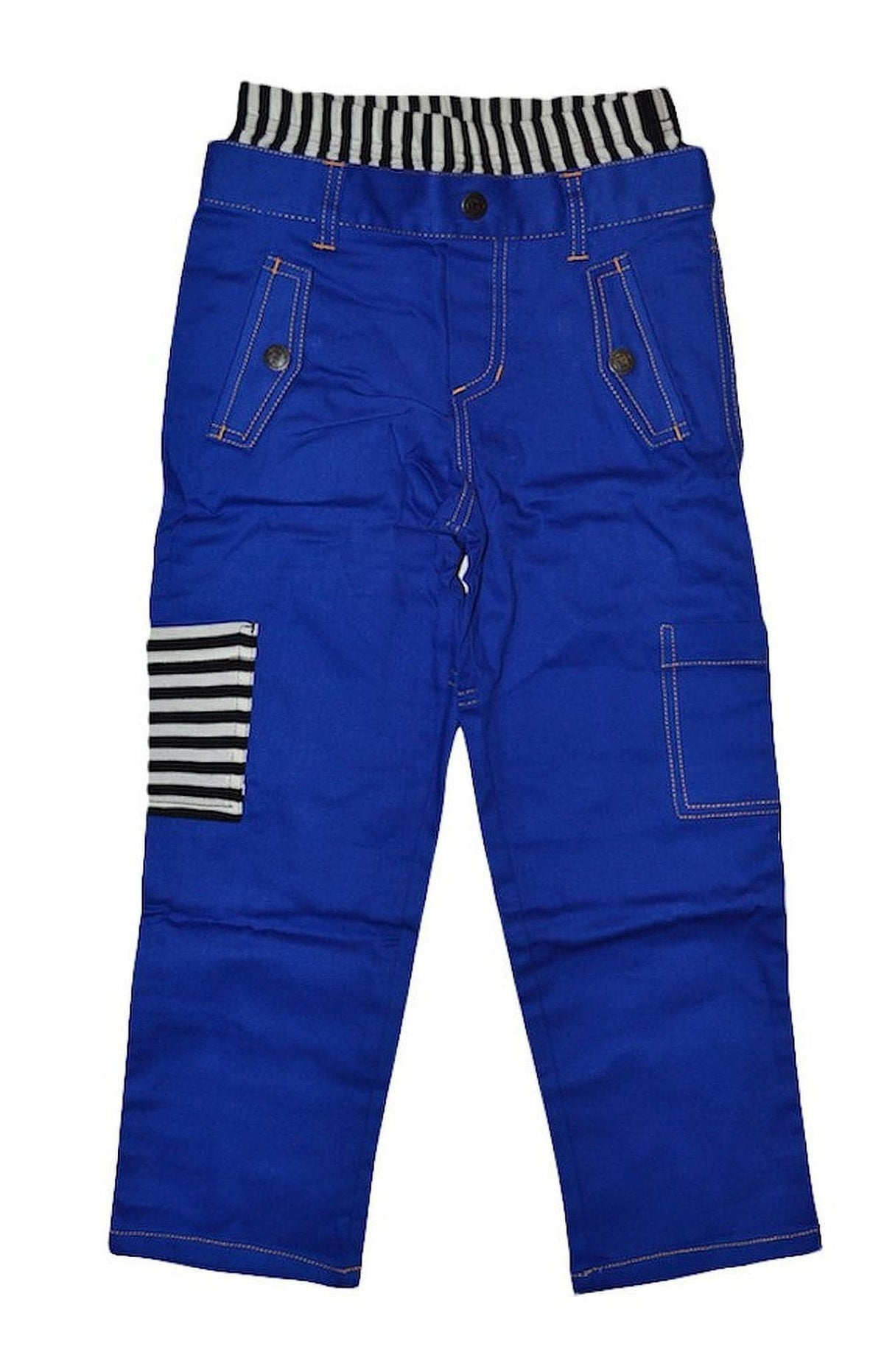 Boys Blue Pants with Black/White Stripe WB & Pocket Detail Blue Stripe 1 Children / Bottoms - Tophatter Daily Deals