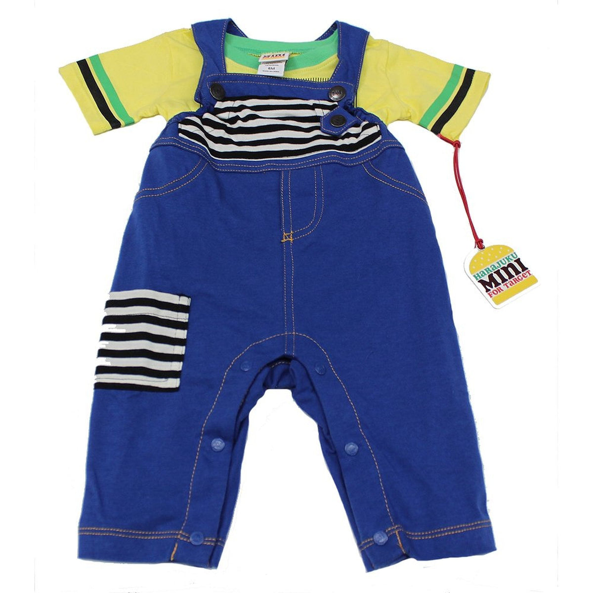 Boys Yellow T-Shirt with Blue Jean Overalls Blue Yellow 1 Children / Sets - Tophatter Daily Deals