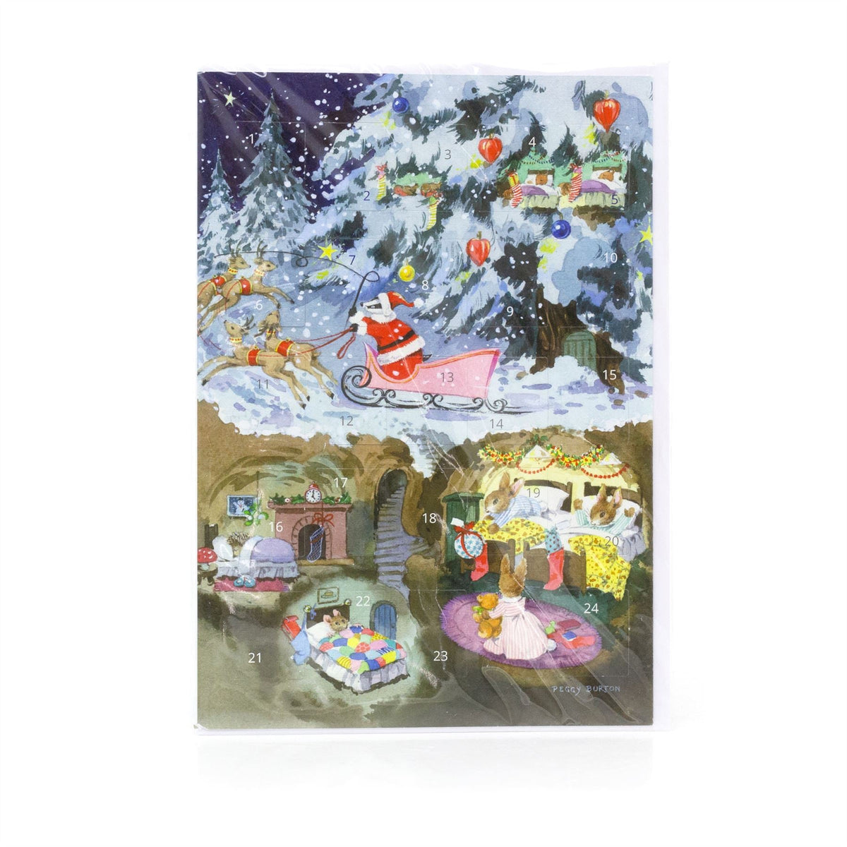 Badger Father Christmas Advent Calendar Greetings Card | Advent Calendar - A5 Advent Calendar - Tophatter Daily Deals
