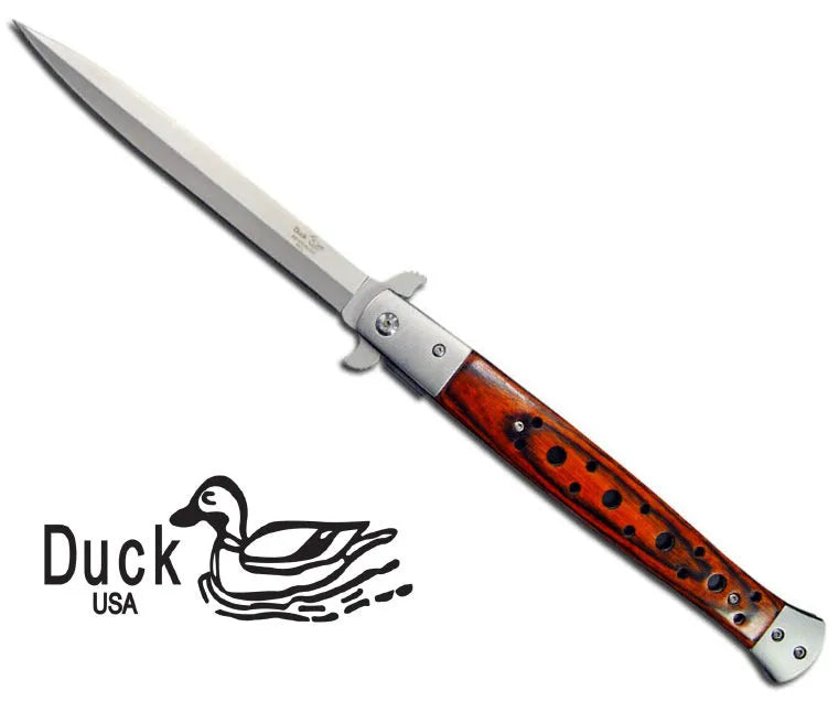 Jumbo Stiletto Style Assisted Opening Knife - Pakkawood Handle - Tophatter Daily Deals