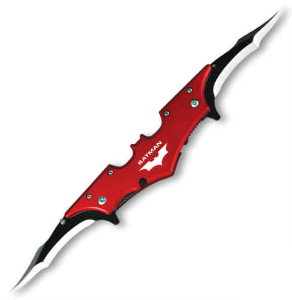 Mini Red Batman Spring Assisted Double Blade Knife Collectible Weapons - Tophatter Daily Deals