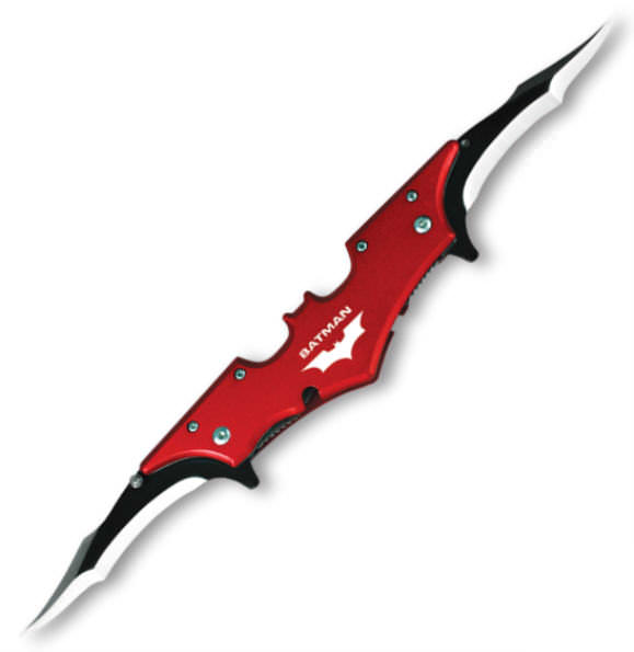 Mini Red Batman Spring Assisted Double Blade Knife - TOPHATTER'S ARMORY DEALS Collectible Weapons - Tophatter Daily Deals