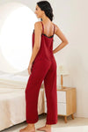 Plaid Lace Trim Cami and Drawstring Pants Pajama Set Loungewear Sets - Tophatter Daily Deals