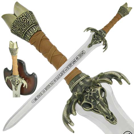 Conan Barbarian Father's Sword With Wall Plaque - TOPHATTER'S ARMORY DEALS Collectible Weapons - Tophatter Daily Deals