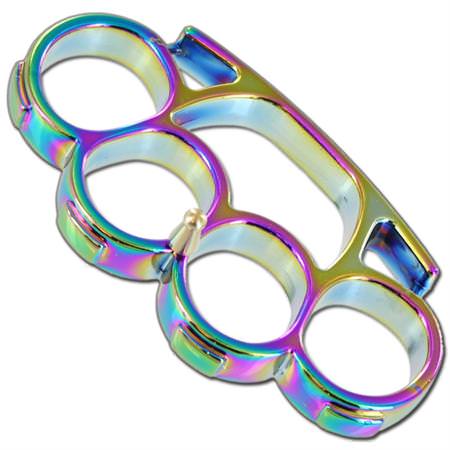 Iron Fist Knuckleduster Heavy Duty Rainbow Buckle & Paperweight Collectible Weapons - Tophatter Daily Deals