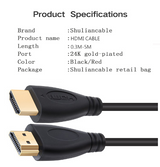 3FT,0.3M,1M,1.5M,2M,3M,5M High speed Gold Plated Plug Male-Male HDMI Cable 1.4 Version HD 1080P 3D for HDTV XBOX PS3 computer 0 - Tophatter Daily Deals