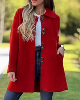 Warm Women Wool Coat - A Line, Polar Fleece, For Winter Red 3D Changing Face Moving Picture Frame - Tophatter Daily Deals