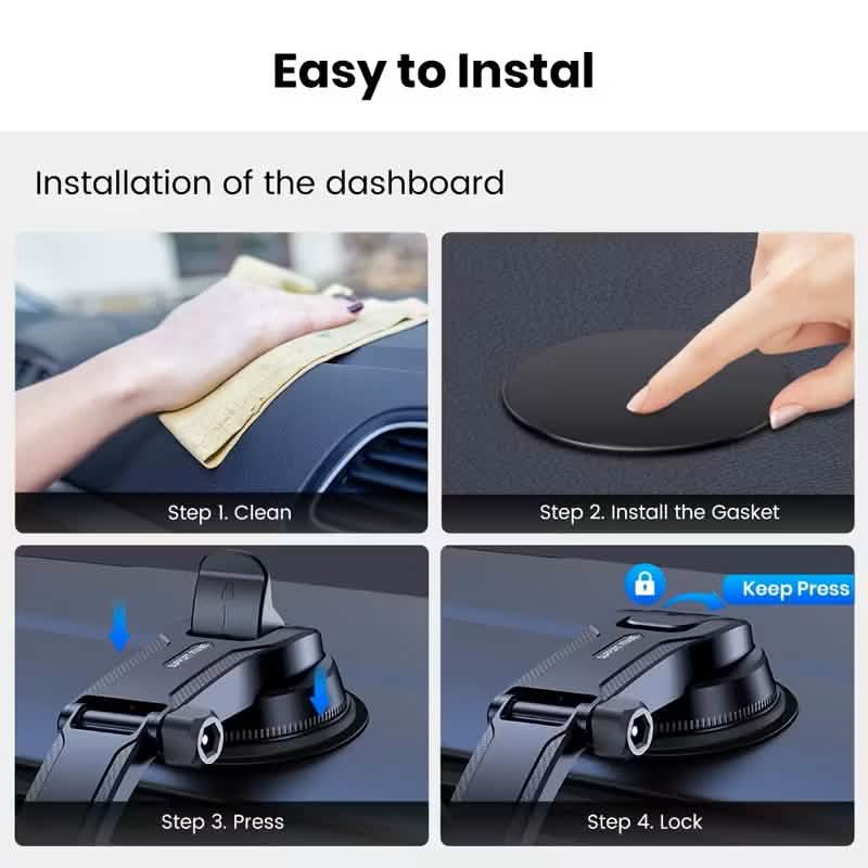 TOPK D38C Car Phone Holder – Adjustable Dashboard Mount Phone Mounts & Holders - Tophatter Daily Deals