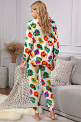 Apricot Leopard Print Long Sleeve Top and Skinny Pants Lounge Set Loungewear & Sleepwear/Loungewear - Tophatter Daily Deals