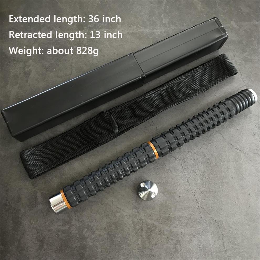 Self-defense three-section telescopic stick Silver 36 inch - Tophatter Daily Deals