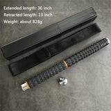 Self-defense three-section telescopic stick Silver 36 inch - Tophatter Daily Deals