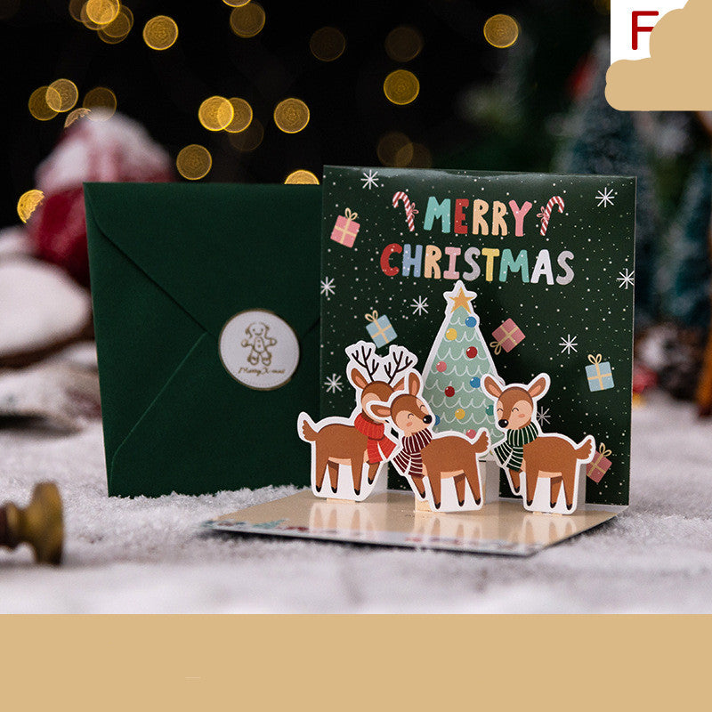 3D Three-dimensional Greeting Card Creative Christmas Eve Section FHK011 0 - Tophatter Daily Deals