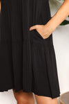 Double Take V-Neck Flounce Sleeve Tiered Dress Casual Dresses - Tophatter Daily Deals