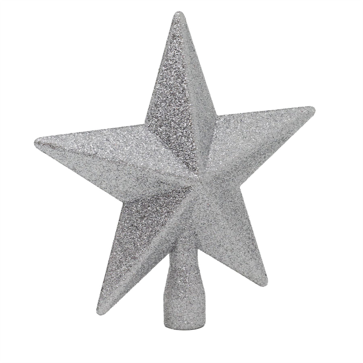 Silver Star Christmas Tree Topper | Sparkling Silver Christmas Tree Topper Tree Decoration - Tophatter Daily Deals