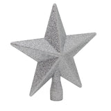 Silver Star Christmas Tree Topper | Sparkling Silver Christmas Tree Topper Tree Decoration - Tophatter Daily Deals