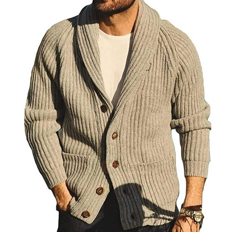 Soft Men's Shawl Collar Cardigan - Rib Knit, Spring Fall 3D Changing Face Moving Picture Frame - Tophatter Daily Deals