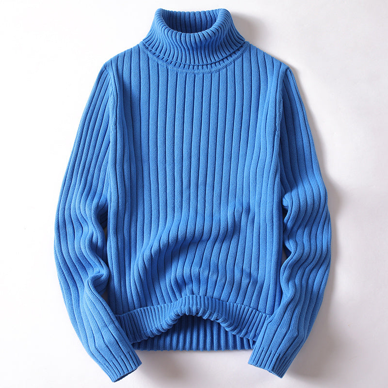 Warm Men Women Turtleneck Sweater - Slim Ribbed Knit Blue 3D Changing Face Moving Picture Frame - Tophatter Daily Deals