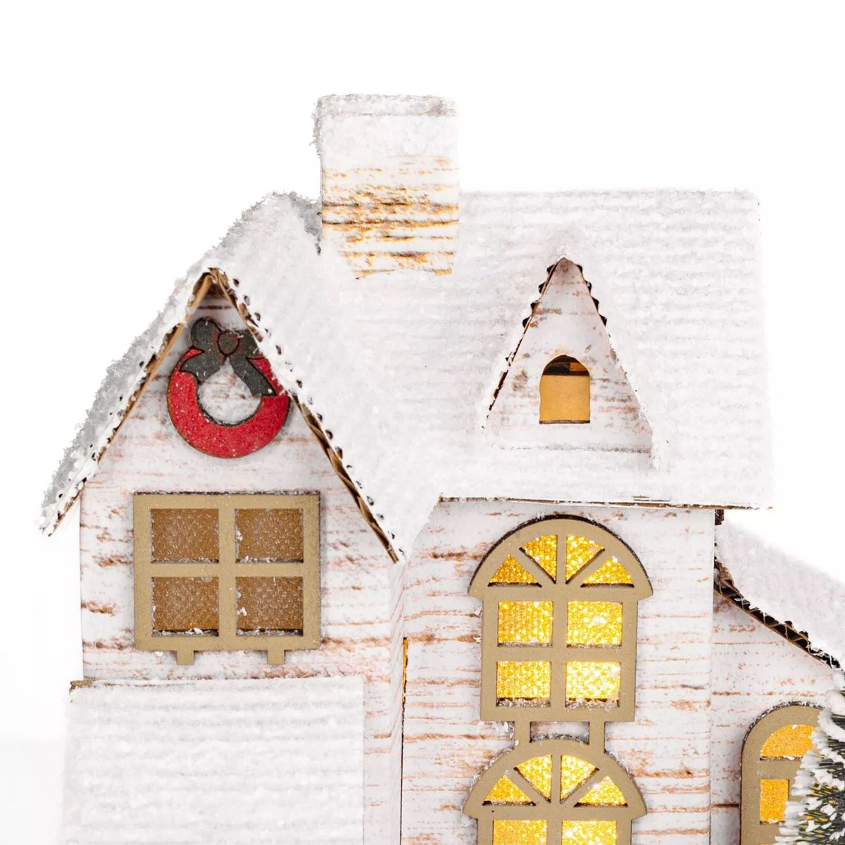 LED Wooden Christmas House | Light Up Christmas Village Ornament - 16x15cm Ornament - Tophatter Daily Deals