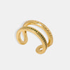 Gold-Plated Czech Diamond Double-Layered Ring Rings - Tophatter Daily Deals