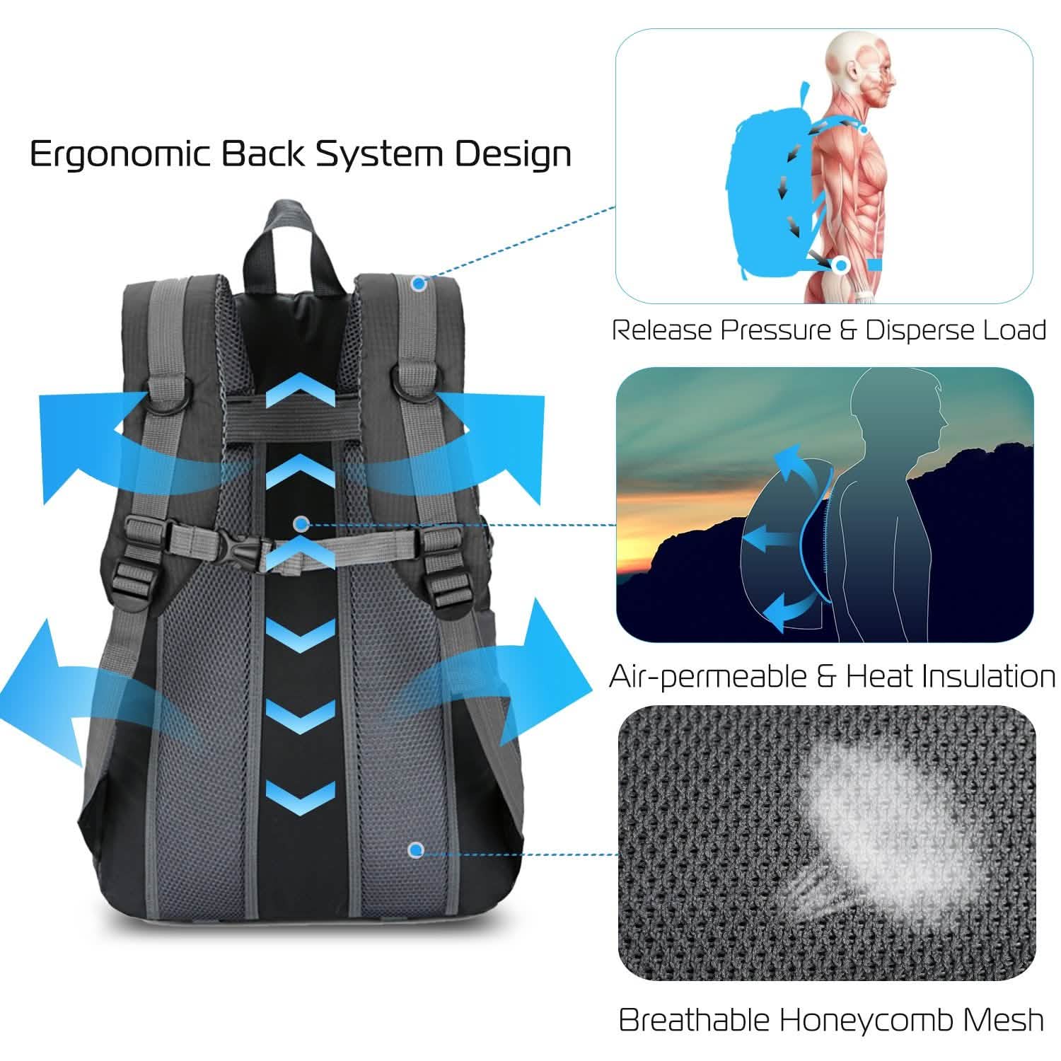 36L Outdoor Backpack Waterproof Travel Knapsack Handbags & Wallets - Tophatter Daily Deals