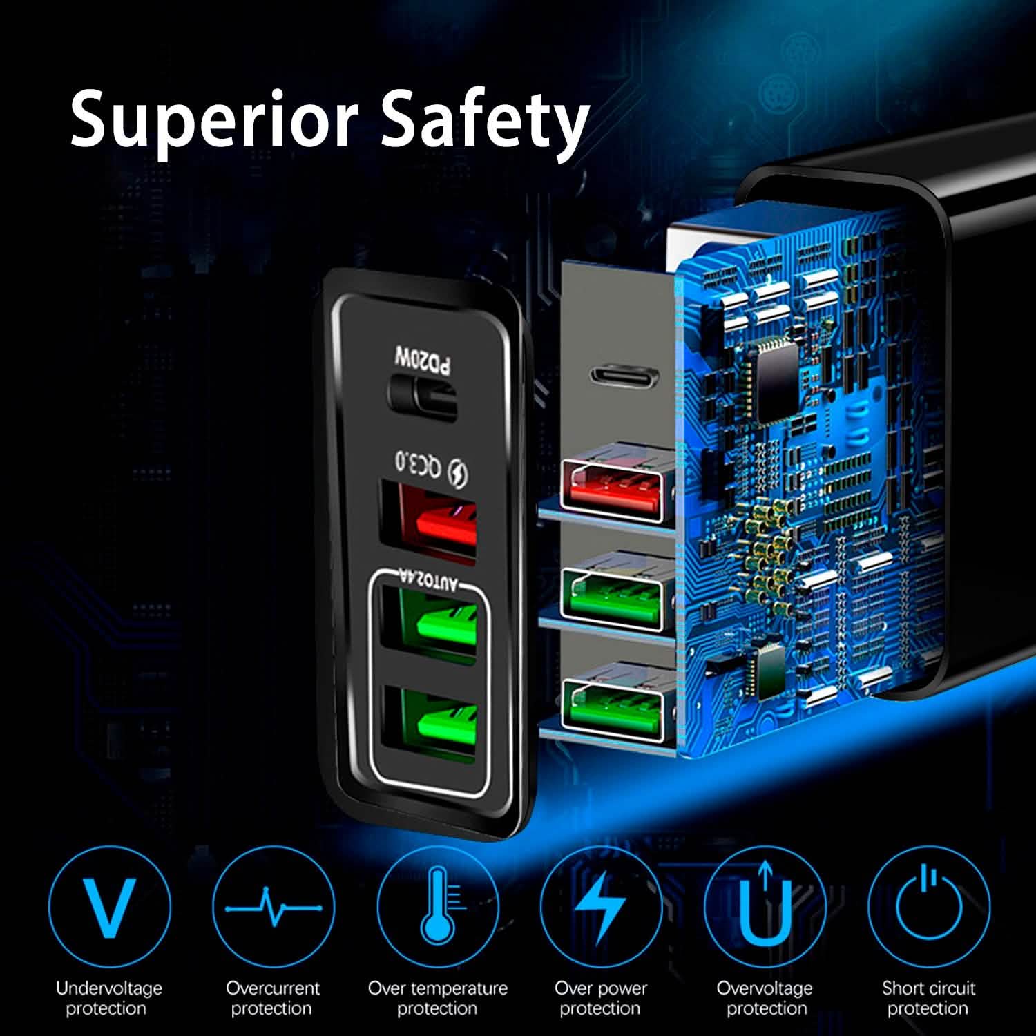 36W USB C 4-Port Fast Charger Mobile Accessories - Tophatter Daily Deals