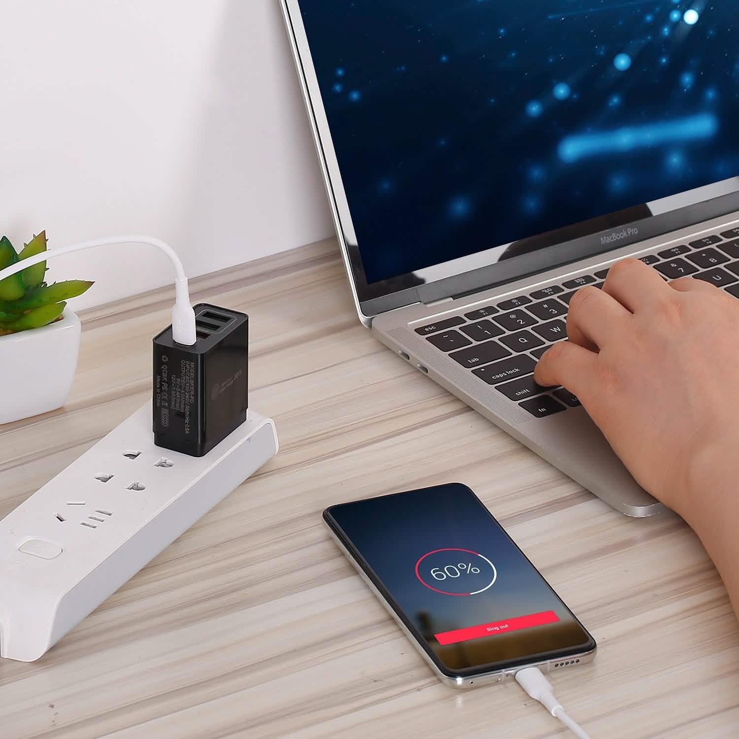 36W USB C 4-Port Fast Charger Mobile Accessories - Tophatter Daily Deals