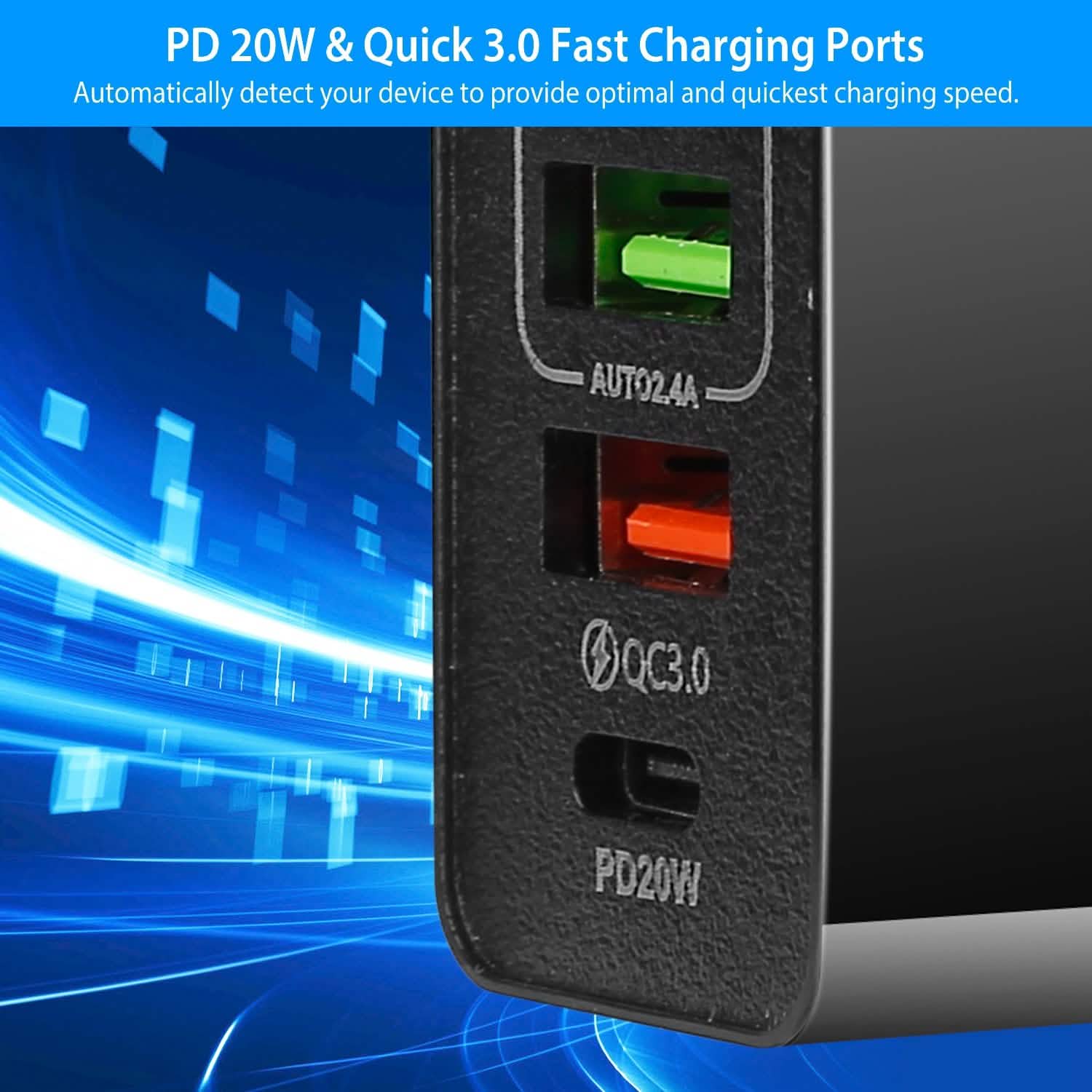36W USB C 4-Port Fast Charger Mobile Accessories - Tophatter Daily Deals