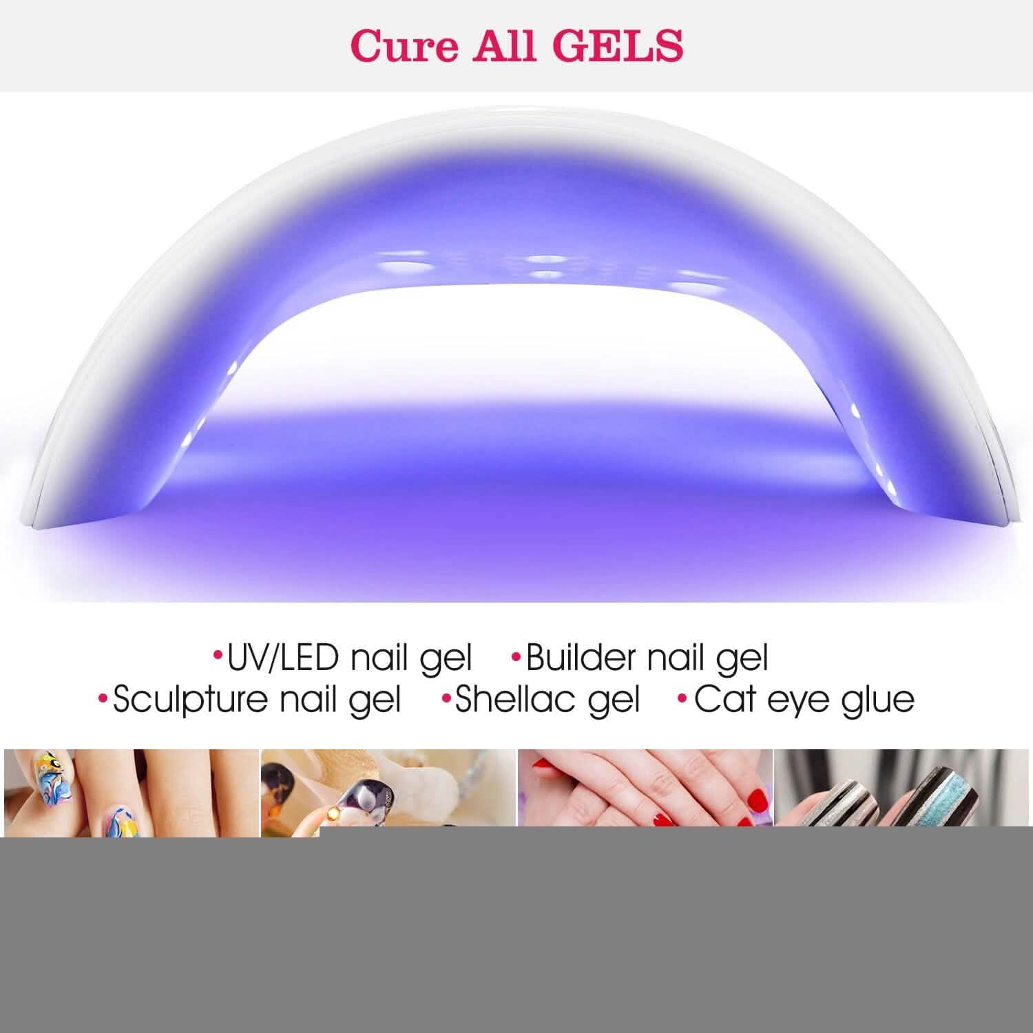 36W UV LED Lamp Nail Gel Dryer 12 LED Sensor Gel Curing Machine Beauty & Personal Care - Tophatter Daily Deals