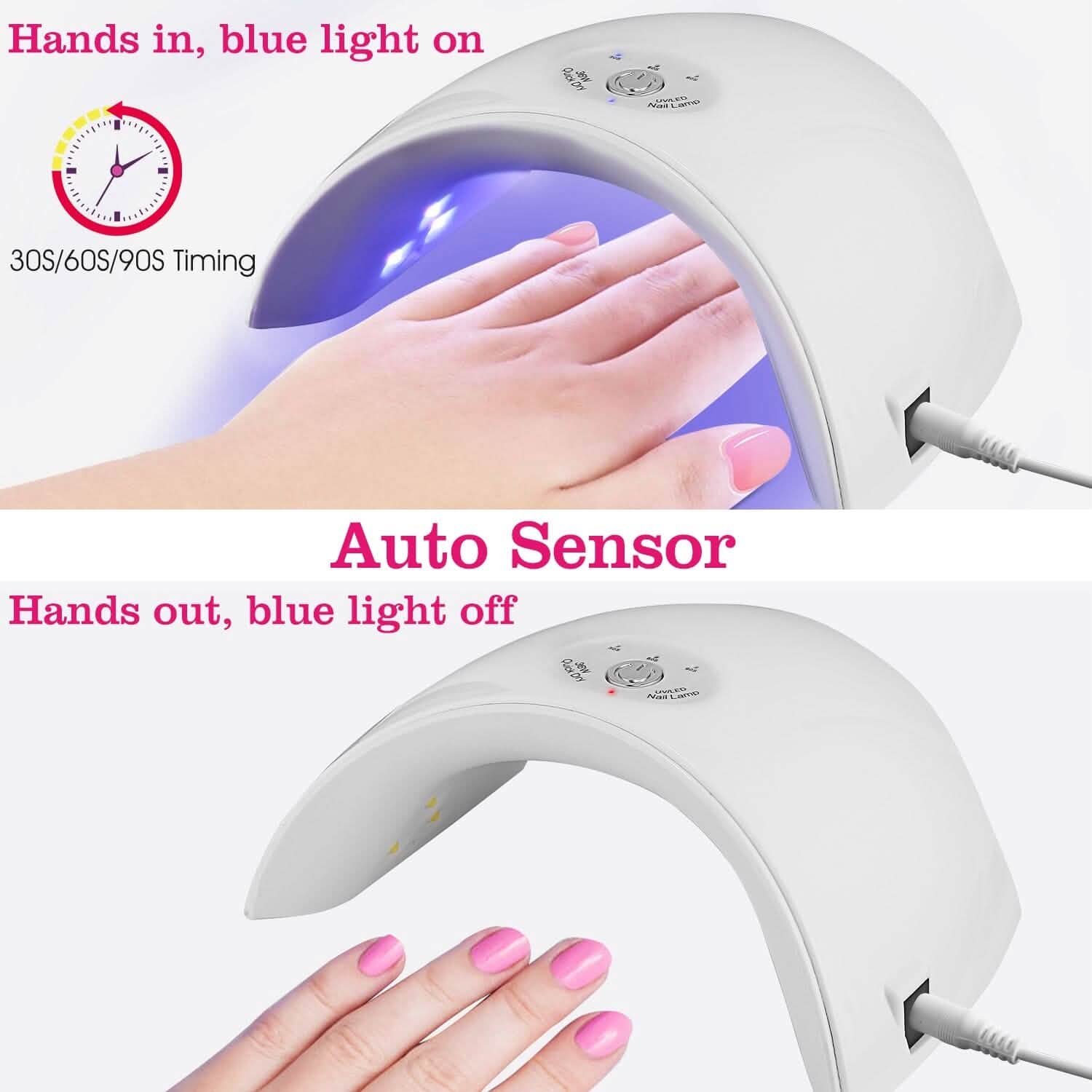 36W UV LED Lamp Nail Gel Dryer 12 LED Sensor Gel Curing Machine Beauty & Personal Care - Tophatter Daily Deals