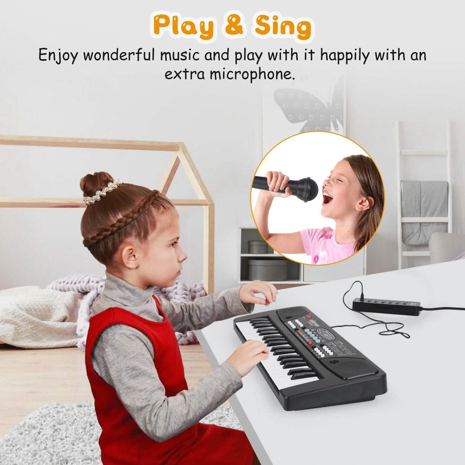 37 Keys Digital Music Electronic Keyboard Instrument with Microphone Toys & Games - Tophatter Daily Deals