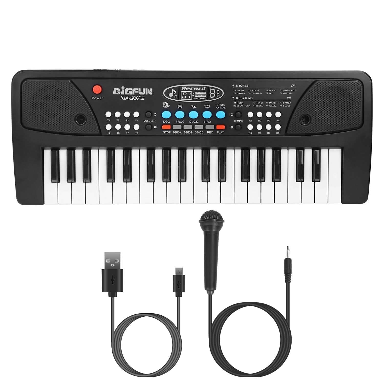 37 Keys Digital Music Electronic Keyboard Instrument with Microphone ...