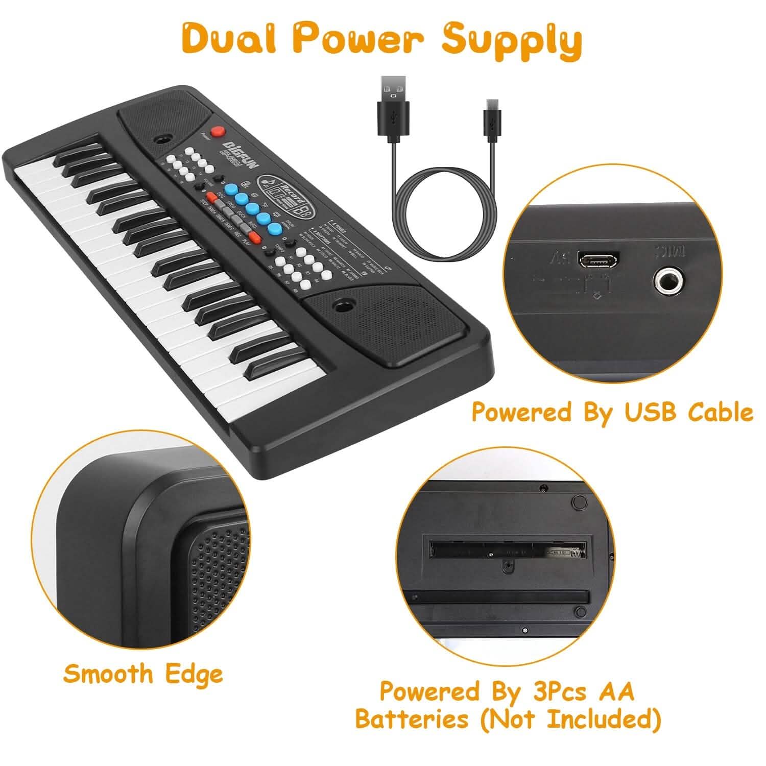 37 Keys Digital Music Electronic Keyboard Instrument with Microphone Toys & Games - Tophatter Daily Deals