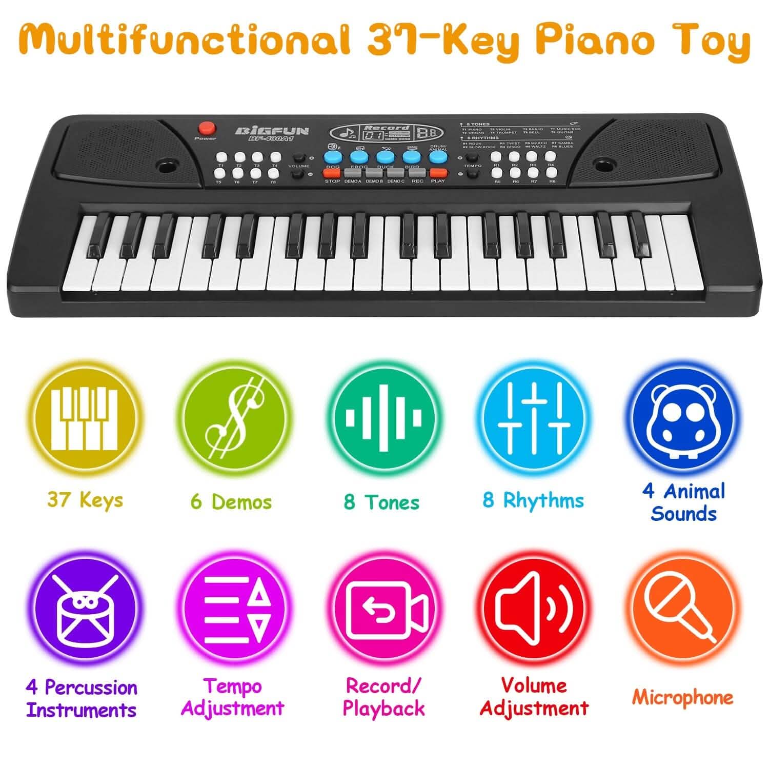 37 Keys Digital Music Electronic Keyboard Instrument with Microphone Toys & Games - Tophatter Daily Deals