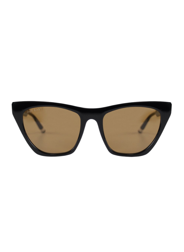 Out East Eyewear Charla Sunglasses Black Toffee Lens Sunglasses - Tophatter Daily Deals