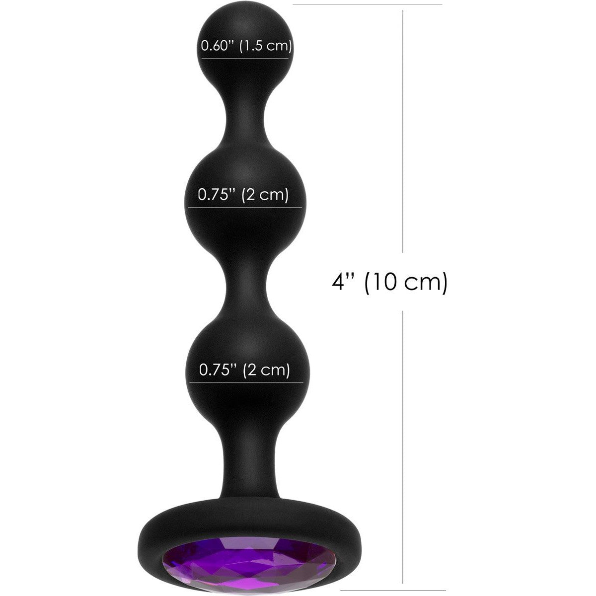 Booty Bling Jewelled Silicone Anal Beads in Purple Anal Sex Toys - Tophatter Daily Deals