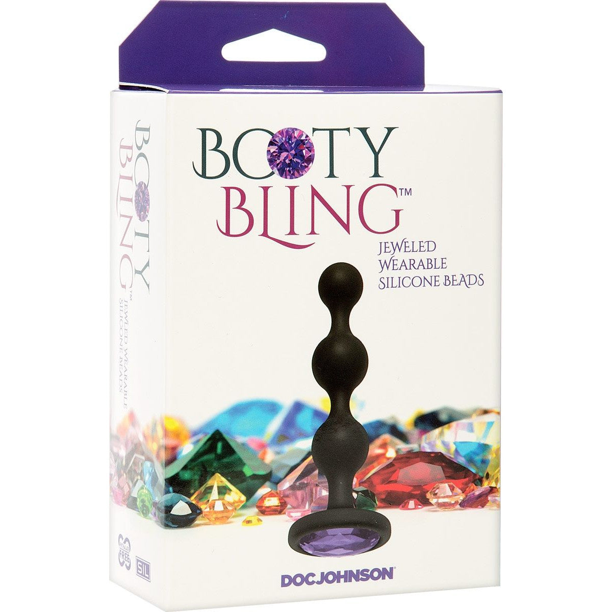 Booty Bling Jewelled Silicone Anal Beads in Purple Anal Sex Toys - Tophatter Daily Deals