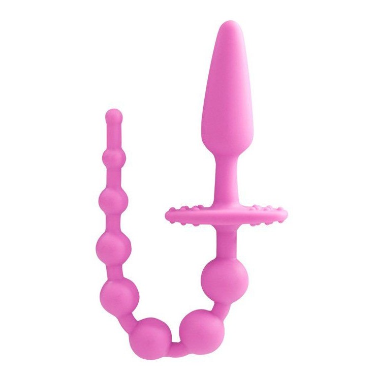 Butt-On 2-in-1 Butt Plug & Booty Beads in Pink Anal Sex Toys - Tophatter Daily Deals
