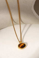 Natural Stone Geometric Pendant Necklace Necklaces - Tophatter Daily Deals