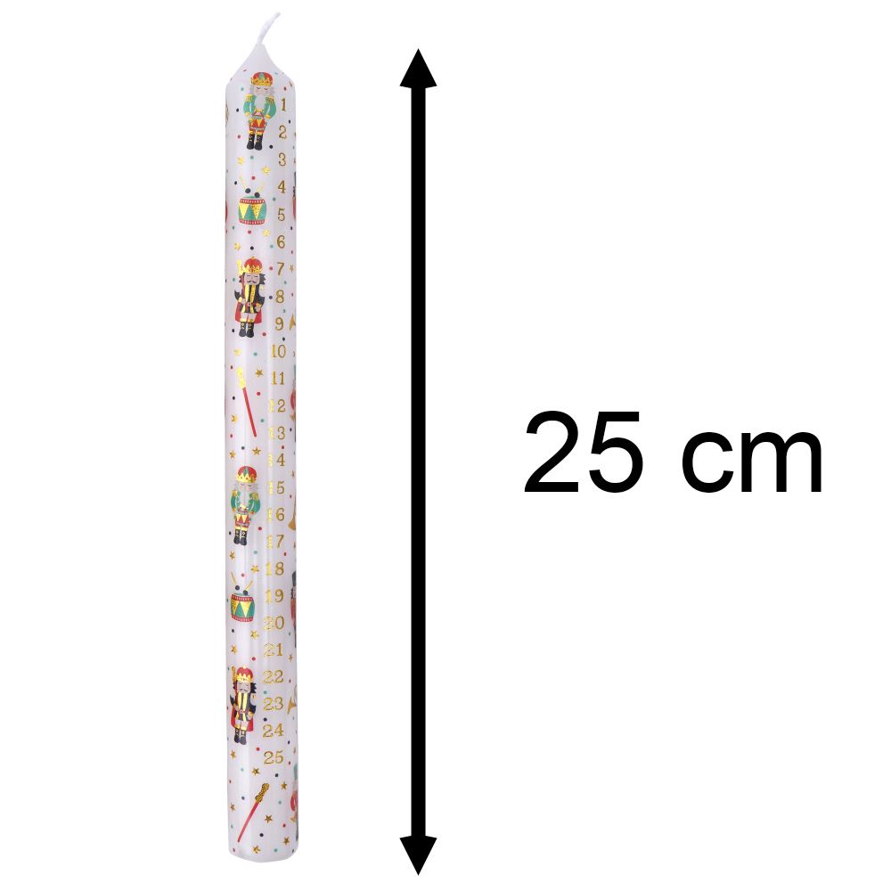 Set of 2 The Nutcracker Advent Dinner Candles | Christmas Advent Candles - 25cm Advent Candle - Tophatter Daily Deals