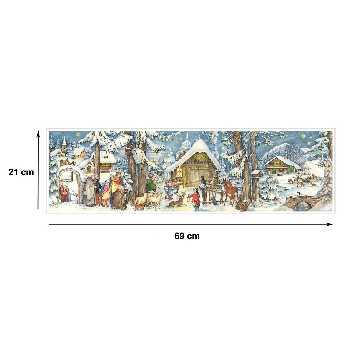 At the Stable Scene | Freestanding Traditional Christmas Paper Advent Calendar Advent Calendar - Tophatter Daily Deals