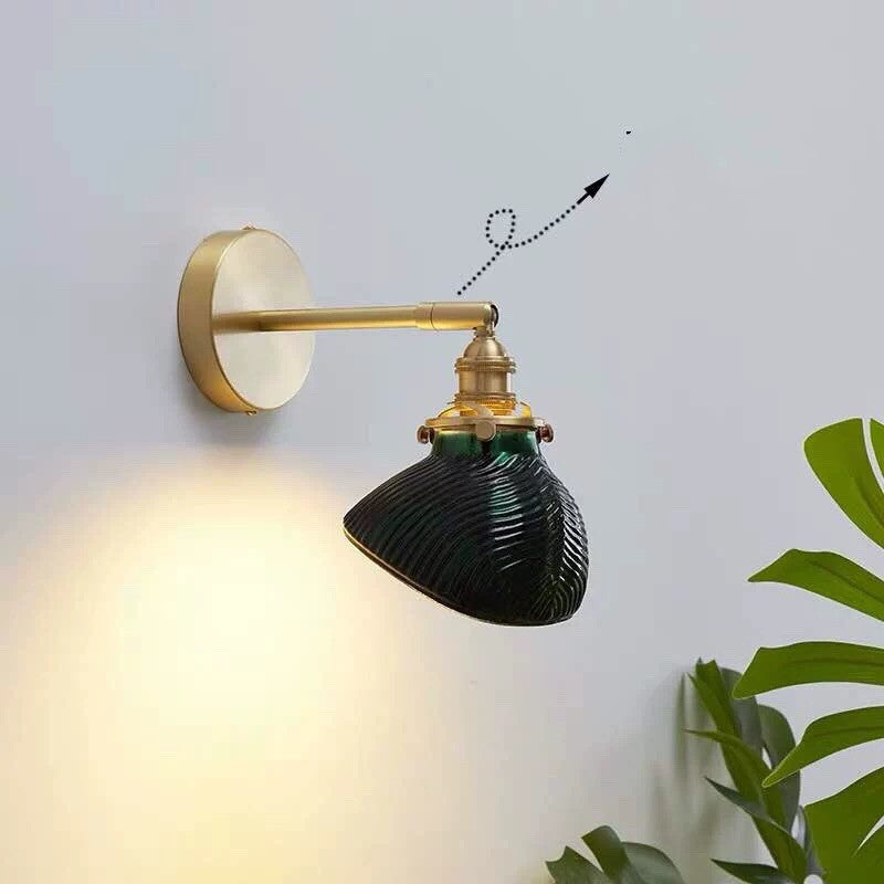 Brass Bedside Lamp Retro Restaurant Homestay Single Head Glass Small Chandelier 0 - Tophatter Daily Deals