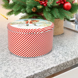 Nostalgic Santa Christmas Cake Tin | Festive Round Kitchen Storage Tin - 23x12cm Tin - Tophatter Daily Deals