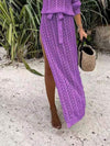 Slit Openwork Single Shoulder Knit Dress Casual Dresses - Tophatter Daily Deals