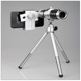 12X mobile telescope general 12 times long focal camera lens with three foot travel universal universal omnipotent 0 - Tophatter Daily Deals