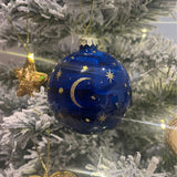 Celestial Christmas Bauble | Moon & Stars Christmas Tree Hanging Ornament - 8cm Baubles - Tophatter Daily Deals