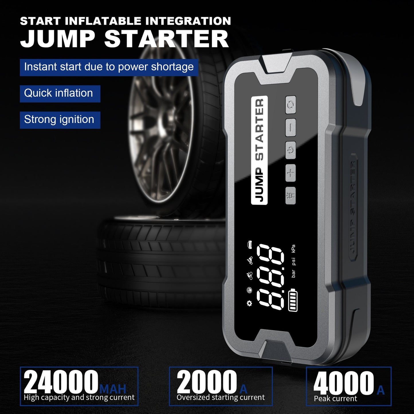 Automobile Emergency Start Power Source Car Built-in Inflatable 0 - Tophatter Daily Deals