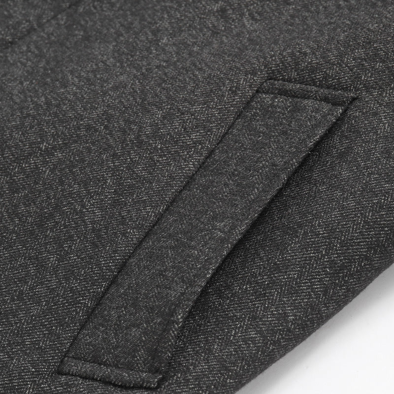 Warm Men’s Mid-Length Wool Jacket - Cozy Lapel, Winter 3D Changing Face Moving Picture Frame - Tophatter Daily Deals